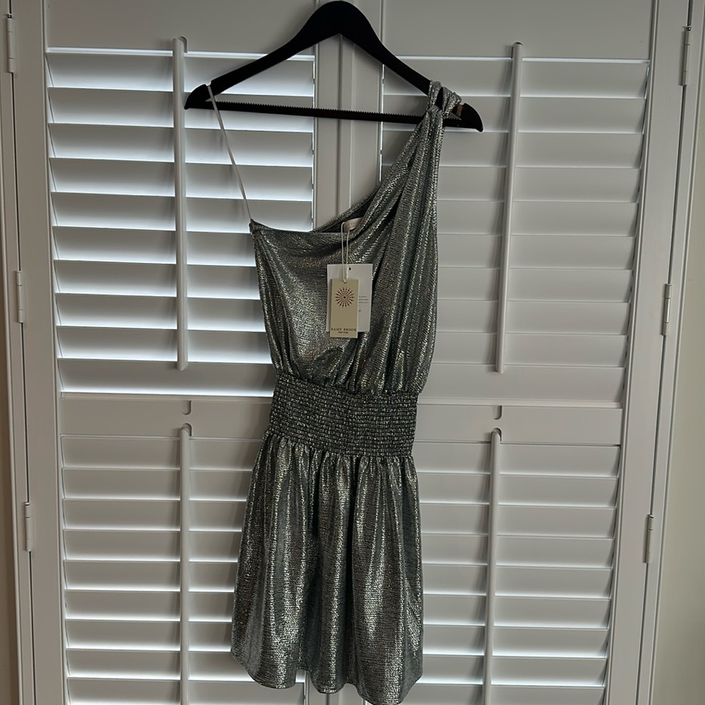 Ramy Brook Nadya Dress, Silver, Size Medium